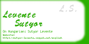 levente sutyor business card